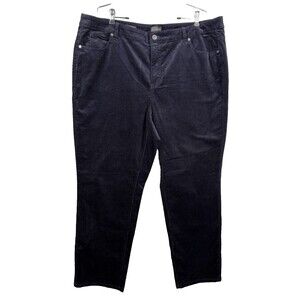 Talbots Straight Leg Black Micro Wale Corduroy Pant Women's 20WP Petite Plus